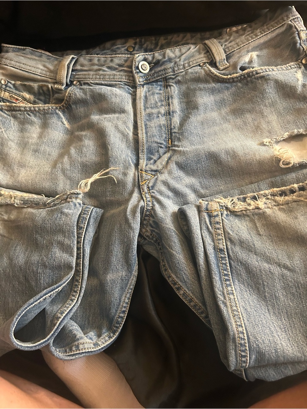 Diesel Light Wash Men's Relaxed Denim Jeans - Picture 4 of 11